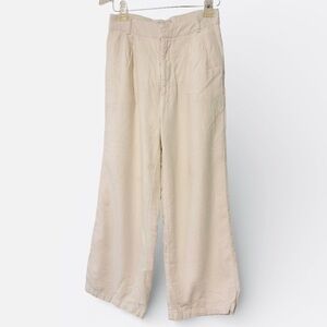 Abercrombie & Fitch Wide Leg White Linen Pants Small